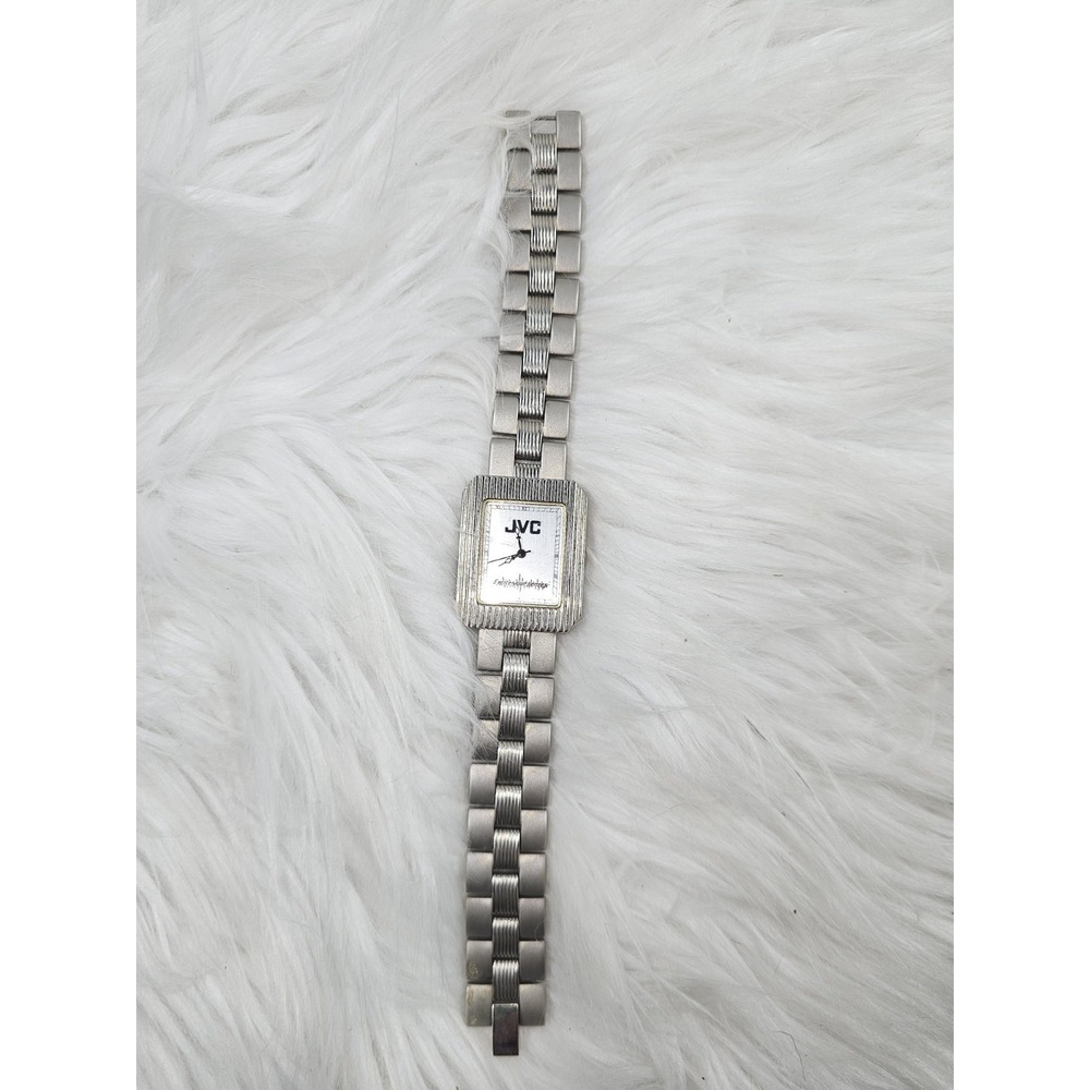 Nice Rare Sweda JVC Men's Quartz Watch Silver Bracelet Band